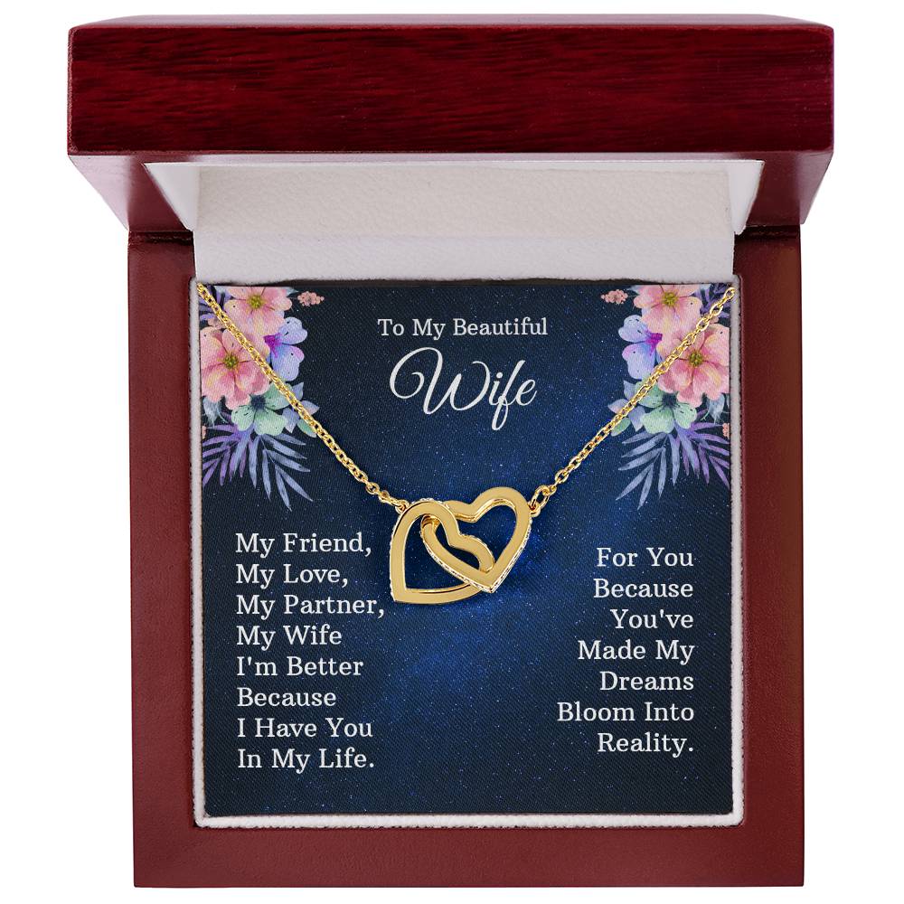 To My Wife - Interlocking Hearts Necklace