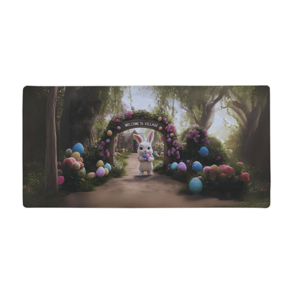 Welcome to the Village Bunny Desk Surface Mat