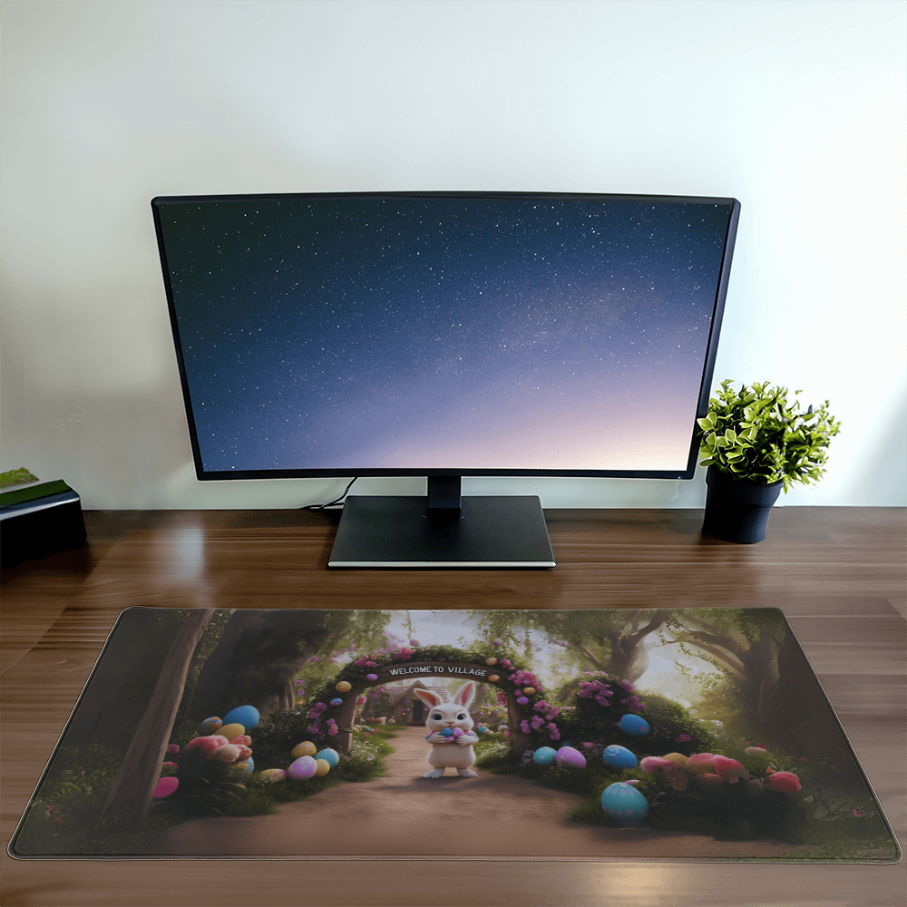 Welcome to the Village Bunny Desk Surface Mat