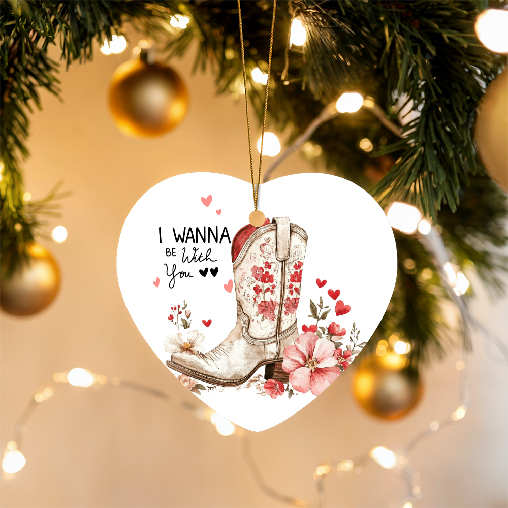 Cowboy Boot Heart Ornament